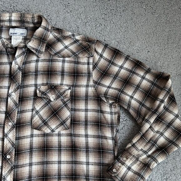 Vintage Wrangler Pearl Snap Shirt Western Men's Large Y2K Cowboy Rancher Work - Picture 7 of 15